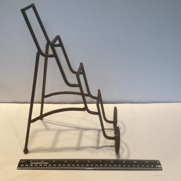 Wrought Iron Black Ornate 4-Tier Display Rack - Picture 3 of 3